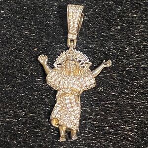 Iced out baby Jesus 925 pendant